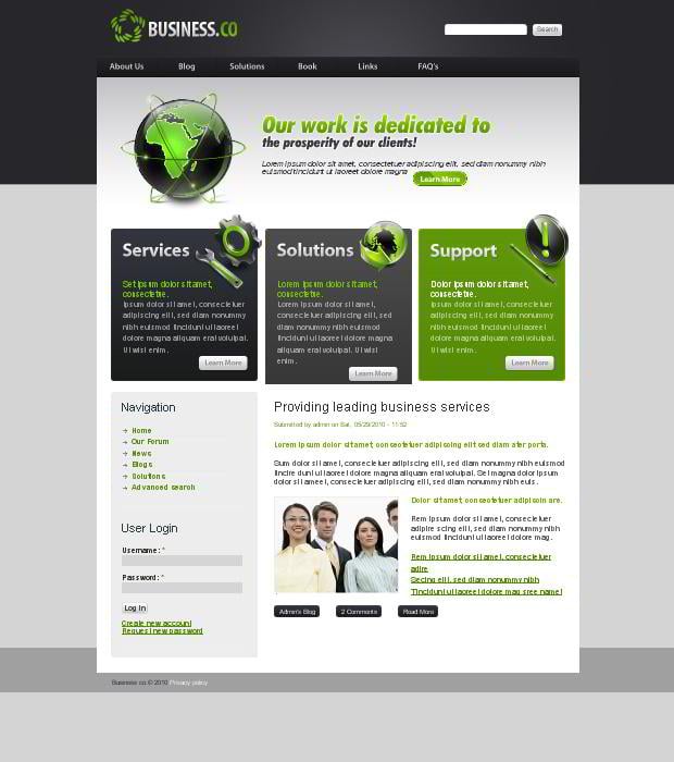 globe web template - Leading Business